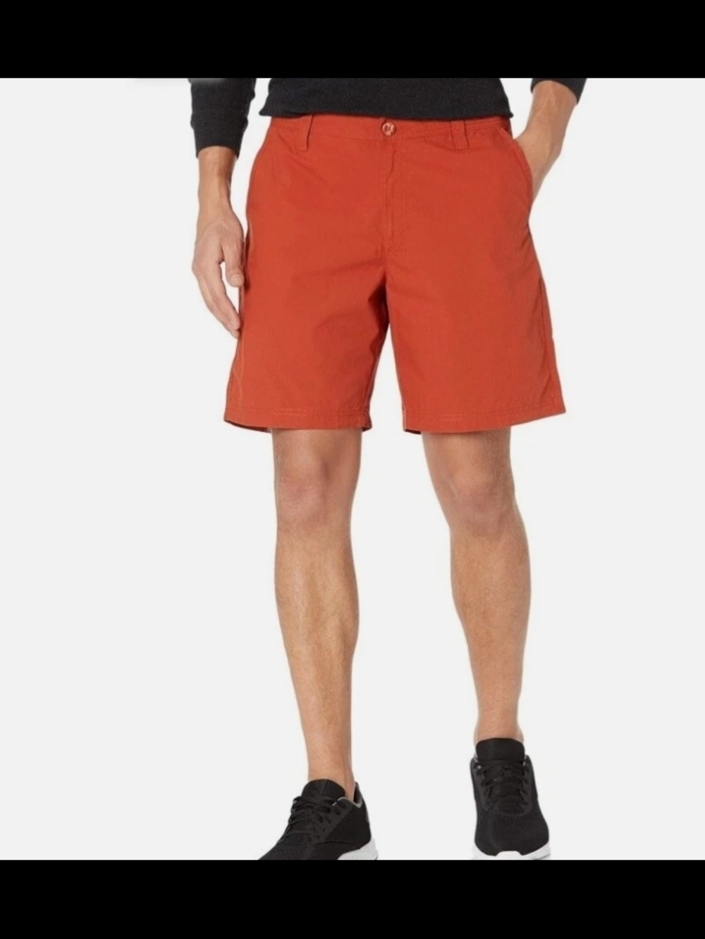 Columbia Washed Out Chino Shorts In Burnt Orange Cotton Blend 8 Inch Inseam
